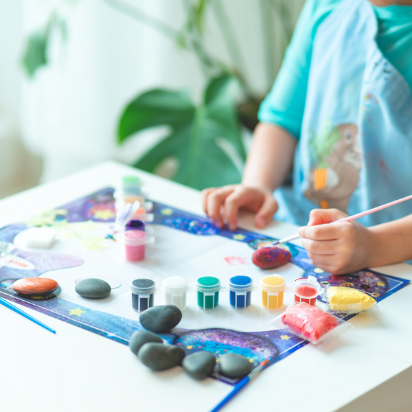 Galaxy Version | Arts & Crafts Kit for Girls & Boys Galaxy Rock Painting Kit for kids | Spark Creativity and Imagination Gift for Kids Ages 5, 6, 7, 8, 9 +