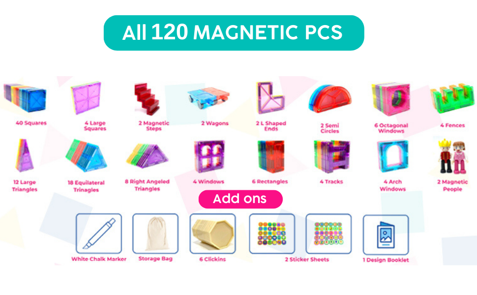 Magnetic Tiles - 70 Pcs – Bloomy Brain Toys