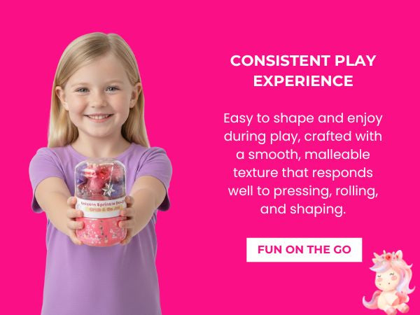 Unicorn Sensory Dough Jar Kit for Kids - Magical Activity with Mythical Charms & Sparkles - Travel Toy & Party Favor (Unicorn Sprinkle)