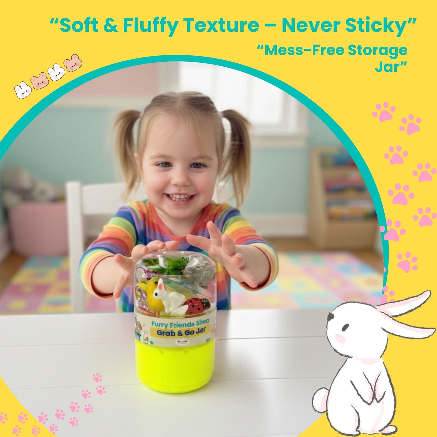 Pet Friends Slime Jar Kit – Grab & Go Sensory Slime with Cute Animal Charms for Kids
