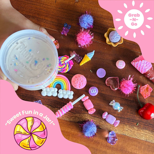 Candy Shop Sensory Dough Jar Kit for Kids - Pretend Play Activity with Sweet Treat Charms & Sprinkles - Travel Toy & Party Favor (Candy Shop)