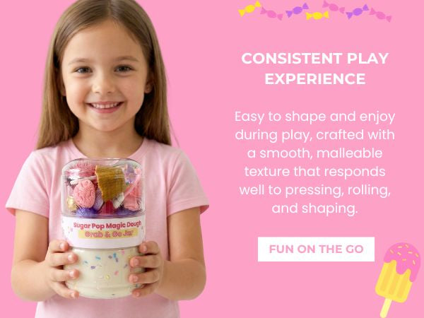 Candy Shop Sensory Dough Jar Kit for Kids - Pretend Play Activity with Sweet Treat Charms & Sprinkles - Travel Toy & Party Favor (Candy Shop)
