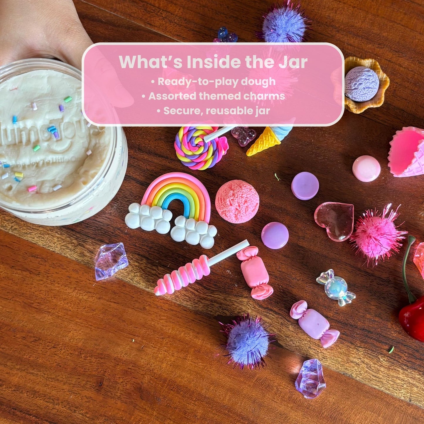 Candy Shop Sensory Dough Jar Kit for Kids - Pretend Play Activity with Sweet Treat Charms & Sprinkles - Travel Toy & Party Favor (Candy Shop)