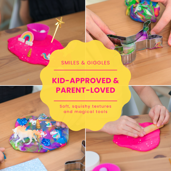 Unicorn Sensory Dough Kit for Kids – 2 Colorful Dough Jars with Charms, Tools – Sensory Toy, Arts and Crafts, Screen-Free Indoor Activity for Girls and Boys, Ages 3+ (Unicorn Theme)