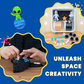 Space Sensory Dough Kit for Kids – 2 Galactic Dough Jars with Space Charms, Tools – Sensory Toy, Arts and Crafts, Indoor Activity for Girls and Boys Ages 3+(Space Theme)