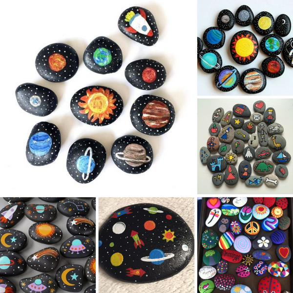 Galaxy Version | Arts & Crafts Kit for Girls & Boys Galaxy Rock Painting Kit for kids | Spark Creativity and Imagination Gift for Kids Ages 5, 6, 7, 8, 9 +