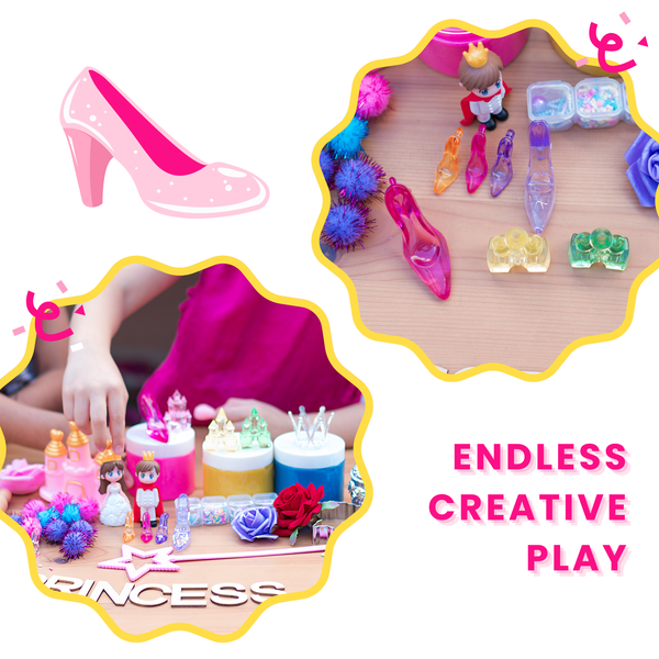 Princess Sensory Dough Kit – 3 Soft Dough Jars with Royal Charms & Tools – Creative Toys for Kids Ages 3-6, Screen-Free Indoor Activity for Girls and Boys