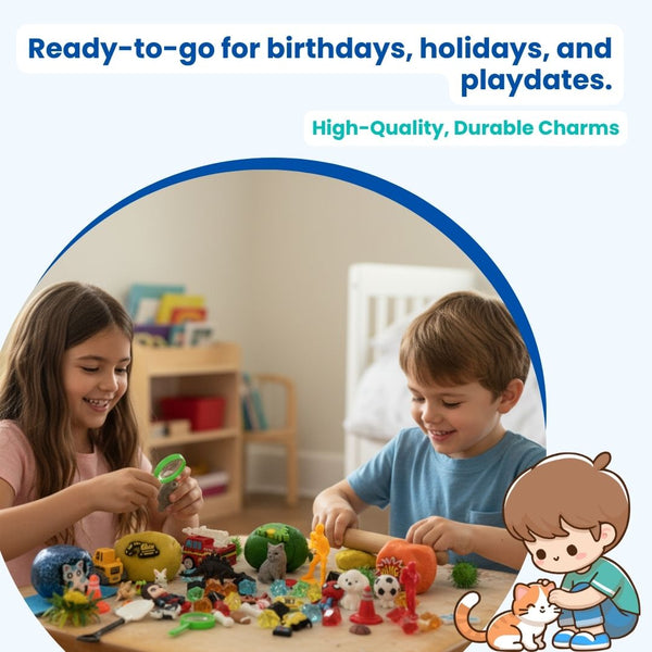 Adventure Braveland Creative Clay Kit – Blue Theme | 4 Colors of Modeling Clay with Wooden Rolling Pin, Dino, Sports, Firefighter & Hero Charms | Gift Box for Kids (Brave Adventureland)