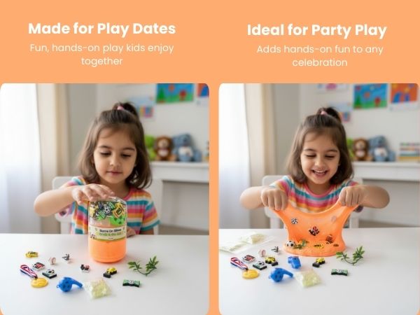Sports Stars Slime Jar Kit – Grab & Go Sensory Slime with Sports Charms for Kids