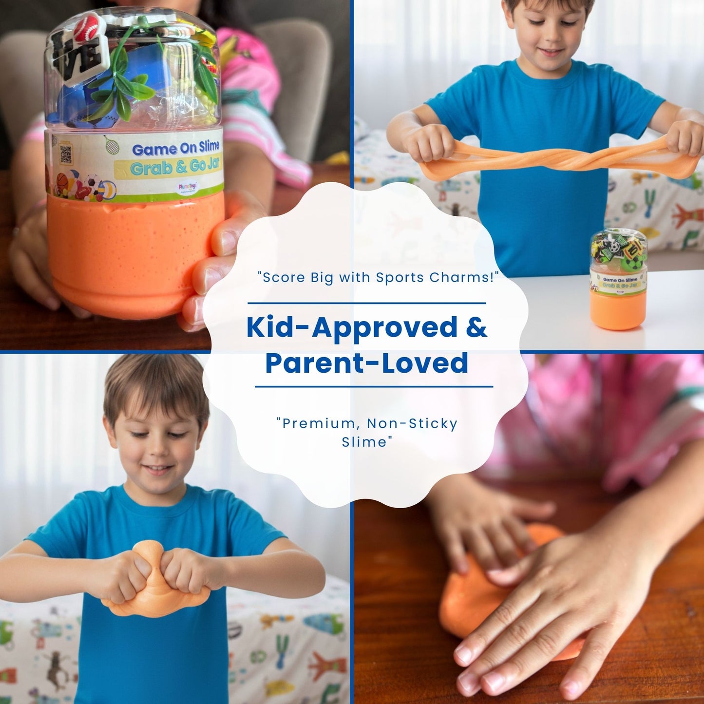 Sports Stars Slime Jar Kit – Grab & Go Sensory Slime with Sports Charms for Kids