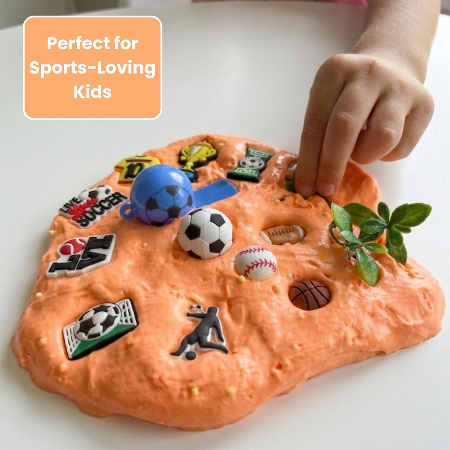 Sports Stars Slime Jar Kit – Grab & Go Sensory Slime with Sports Charms for Kids