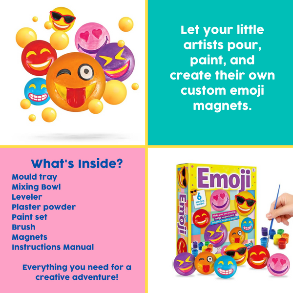 Smiley Mould and Pour Painting Kit for Kids Smiley Plaster Casting Set - Suitable for Children from 4 Years and Up toy best gift for boys girl ages  4 5 6 7 8 9 10