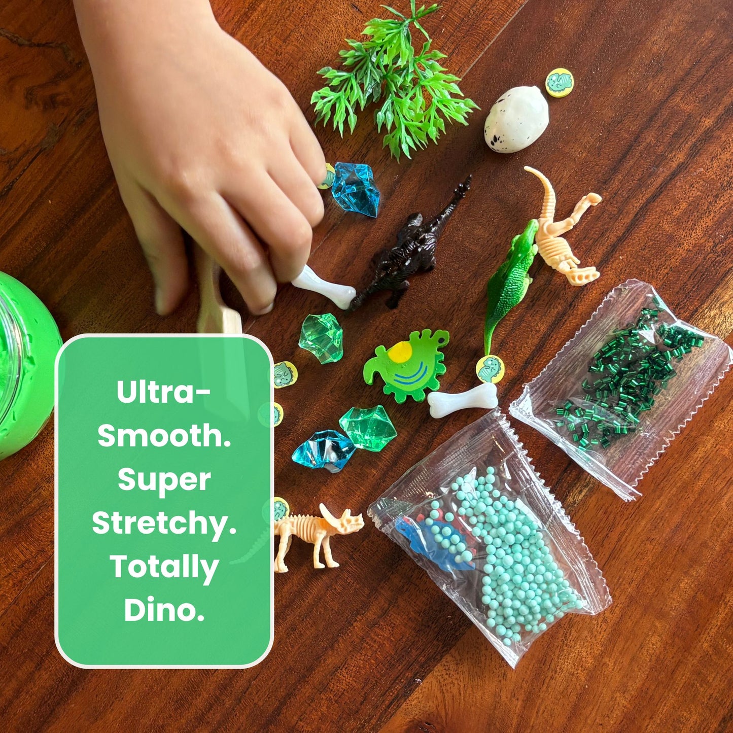 Dino Adventure Slime Jar Kit – Grab & Go Sensory Slime with Dinosaur Charms for Kids