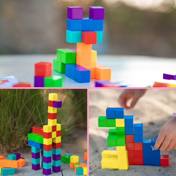 PlumoToys® 60 Pcs Magnetic Toys Cube Magnetic Building Blocks for Toddlers, Building & Construction toys | STEM Education Preschool Magnet Toys for 3,4,5,6,7,8,9, Year Old Boys and Girls (60 pcs)