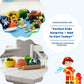 Adventure Braveland Creative Clay Kit – Blue Theme | 4 Colors of Modeling Clay with Wooden Rolling Pin, Dino, Sports, Firefighter & Hero Charms | Gift Box for Kids (Brave Adventureland)