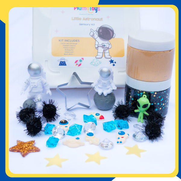 Space Sensory Dough Kit for Kids – 2 Galactic Dough Jars with Space Charms, Tools – Sensory Toy, Arts and Crafts, Indoor Activity for Girls and Boys Ages 3+(Space Theme)