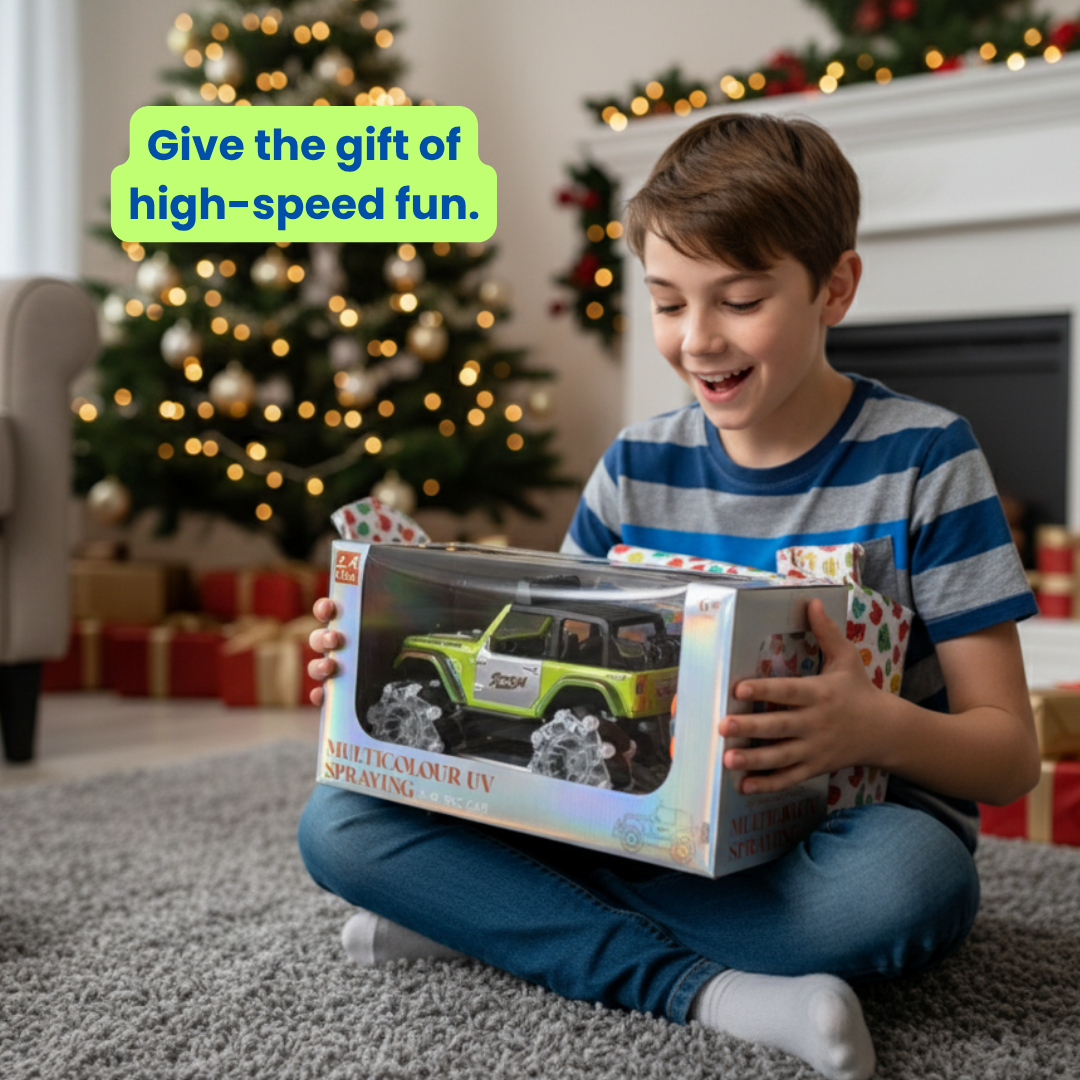 RC Stunt Drift Truck with LED Light-Up Wheels – 360° Rotation All-Terrain Remote Control Crawler Off-Road Vehicle Toy for Kids