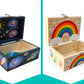 PlumoToys All-In-One DIY Wooden Treasure Box Painting Kit for Kids -Gift for Boys and Girls of All Ages, Use as Memory box Halloween box Jewelry box