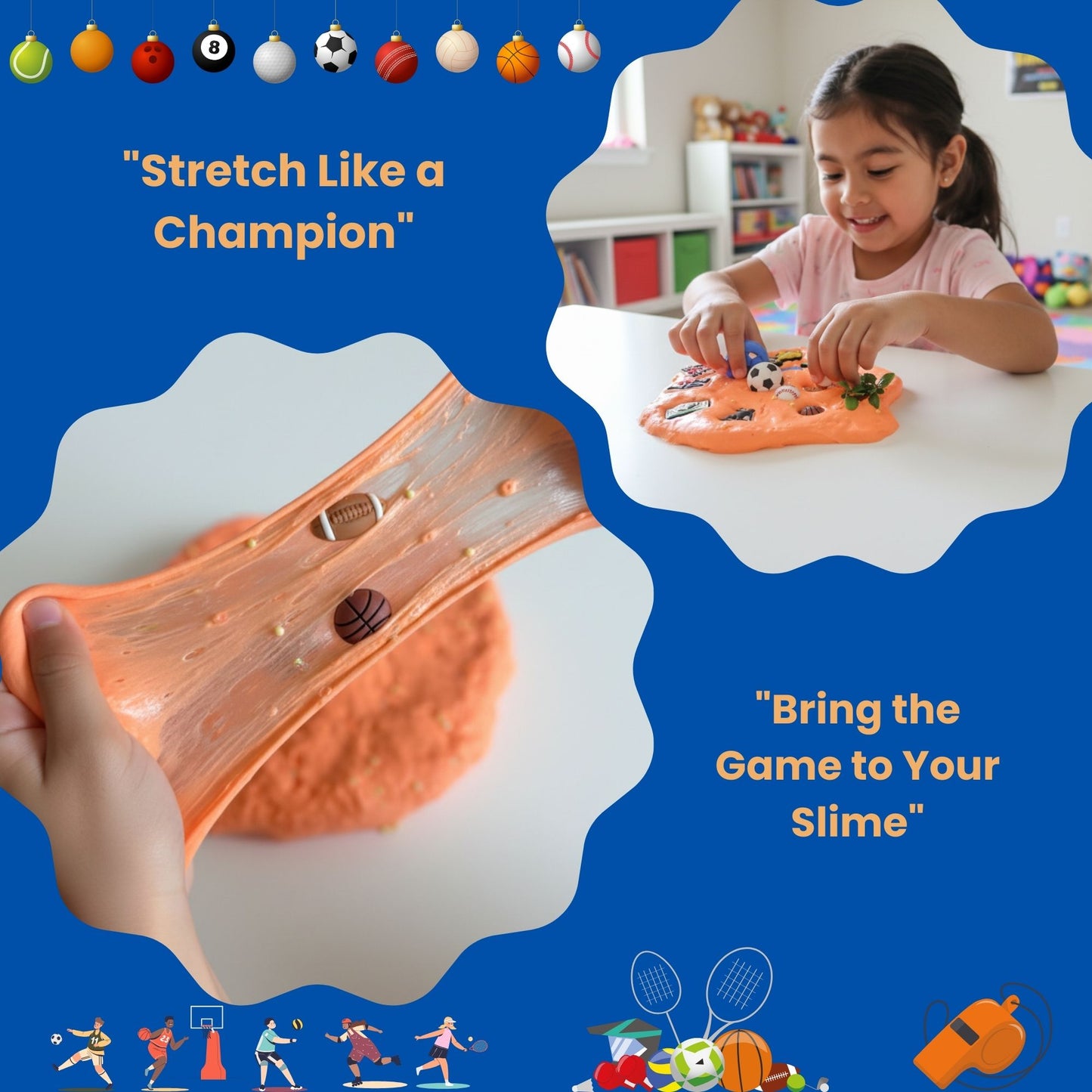 Sports Stars Slime Jar Kit – Grab & Go Sensory Slime with Sports Charms for Kids