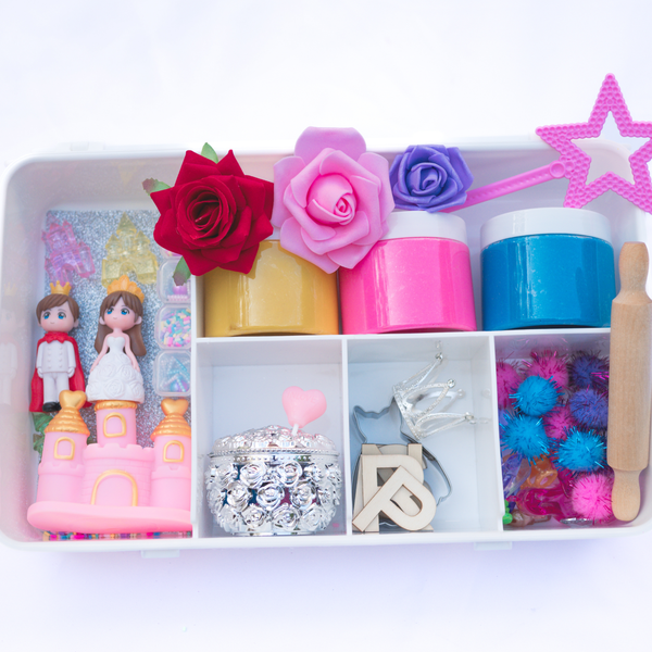 Princess Sensory Dough Kit – 3 Soft Dough Jars with Royal Charms & Tools – Creative Toys for Kids Ages 3-6, Screen-Free Indoor Activity for Girls and Boys