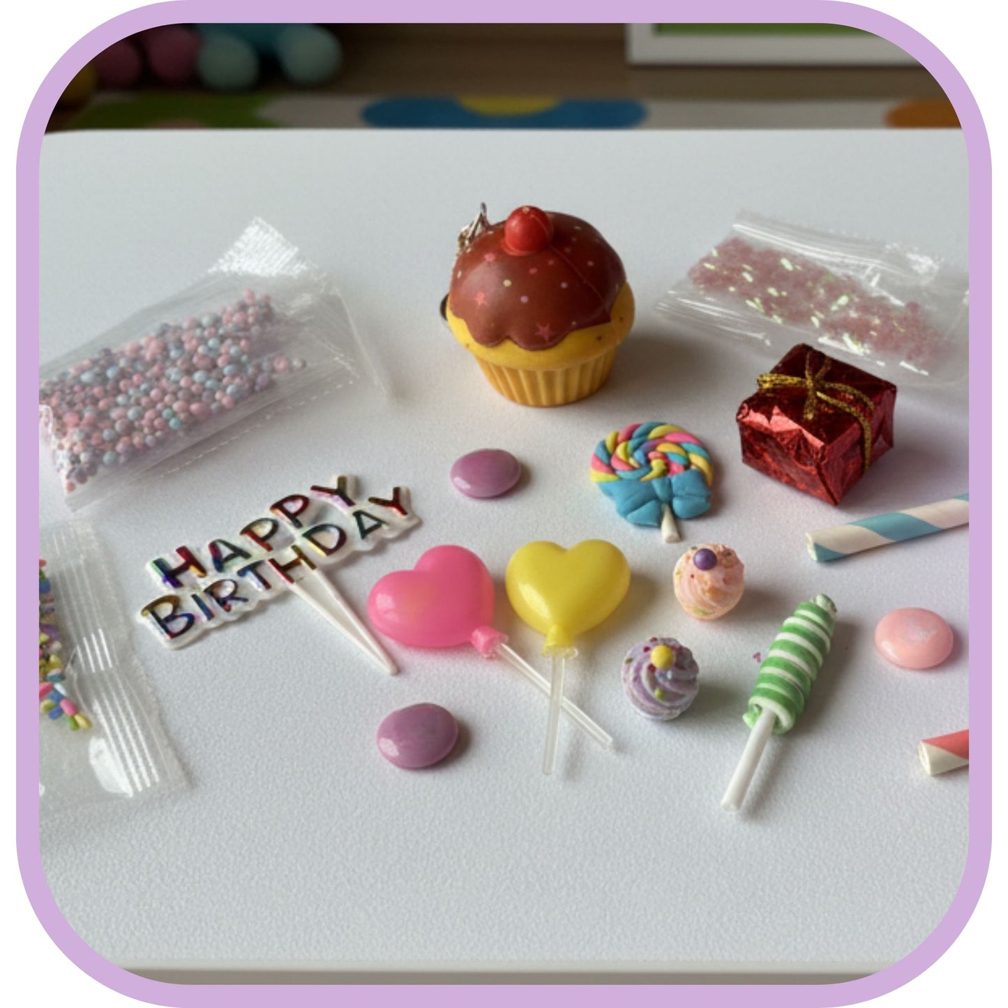 Happy Birthday Purple Slime Jar Kit – Grab & Go Sensory Slime Party Favor with Themed Charms for Kids