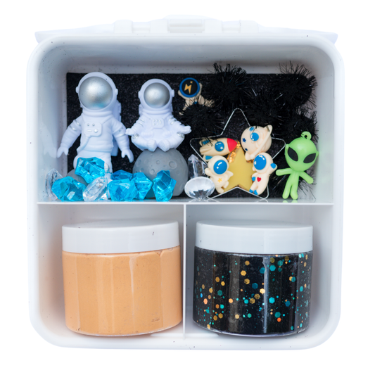 Space Sensory Dough Kit for Kids – 2 Galactic Dough Jars with Space Charms, Tools – Sensory Toy, Arts and Crafts, Indoor Activity for Girls and Boys Ages 3+(Space Theme)
