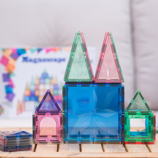 PlumoToys 4 PCs Large Magnetic Base Plate Magnetic tile expanded pack toys for girls boys STEM education building blocks for kids ages 6,7,8,9,10