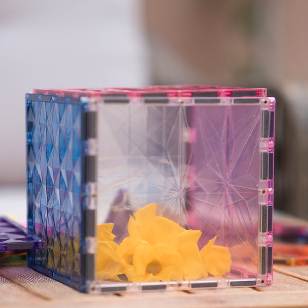 PlumoToys 4 PCs Large Magnetic Base Plate Magnetic tile expanded pack toys for girls boys STEM education building blocks for kids ages 6,7,8,9,10