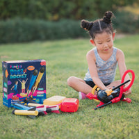 PlumoToys Dual Stomp Rocket Launcher Toy for Kids| Stomp Kids Foam Rockets With 6 Foam Rockets |Shoots Up to 100 Feet|Gift Toys for 3 4 5 6 7 8 9 10 11 Year Old Boys Girls