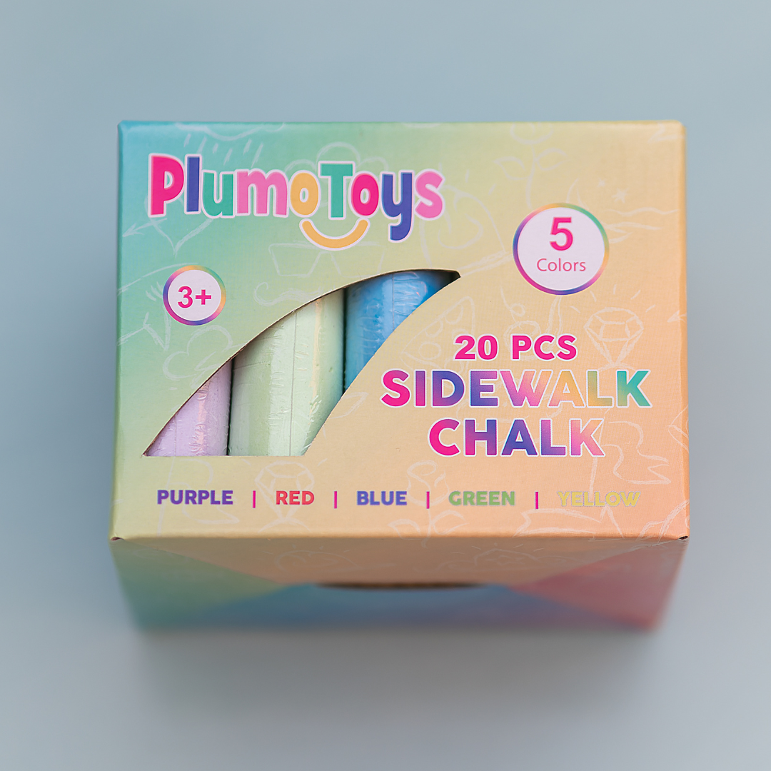 PlumoToys® 40 Pcs Chalk Set 10 colors washable colorful chalk set for –  Plumotoys
