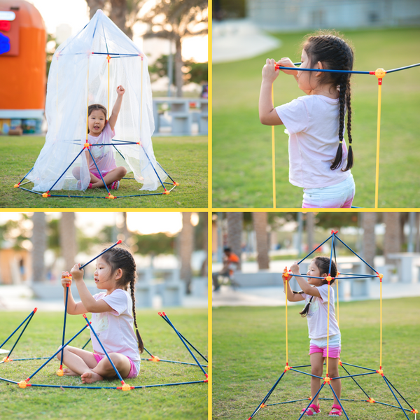 PlumoToys® 90 PCS Fort Building Kit Construction Toys for kids Gift | Build Indoor Outdoors Rocket Ship Play Tent Tower Castles Tunnels Boat Educational STEM toys for Boys Girls Age 5,6,7,8,9,10+