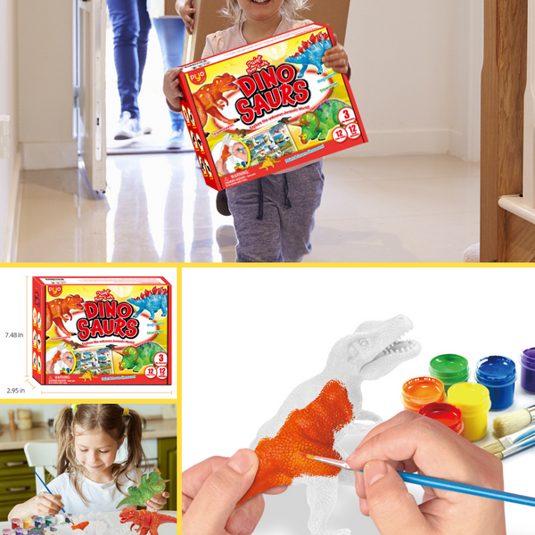 PlumoToys Kids Dinosaur Painting Kit, art kit Paint Dino Party Favors, Painting kit for kids Ideas for Kids Activities Age 4 5 6 7 8 9 10…