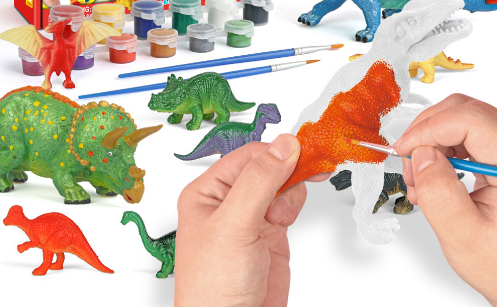 PlumoToys Kids Dinosaur Painting Kit, art kit Paint Dino Party