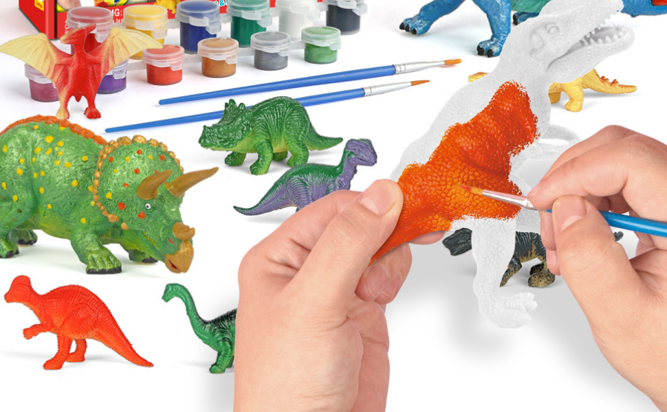 Dimensions ROARSOME Dinos kit de pintura por número, multicolorido, 9 peças