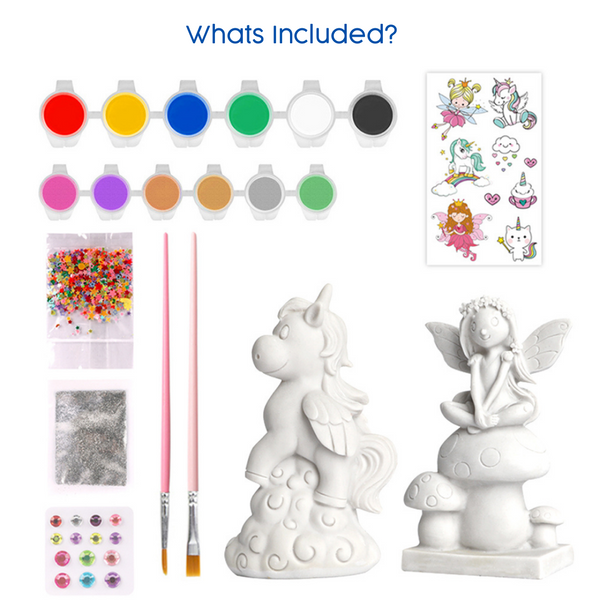 PlumoToys® Unicorn Painting Kit Princess|Arts & Crafts Kit|Painting Supplies for kids|Spark Creativity and Imagination|Safe and Non-Toxic|Birthday Christmas Craft Gift for Kids Girls Boys 4 5 6 7 8 9